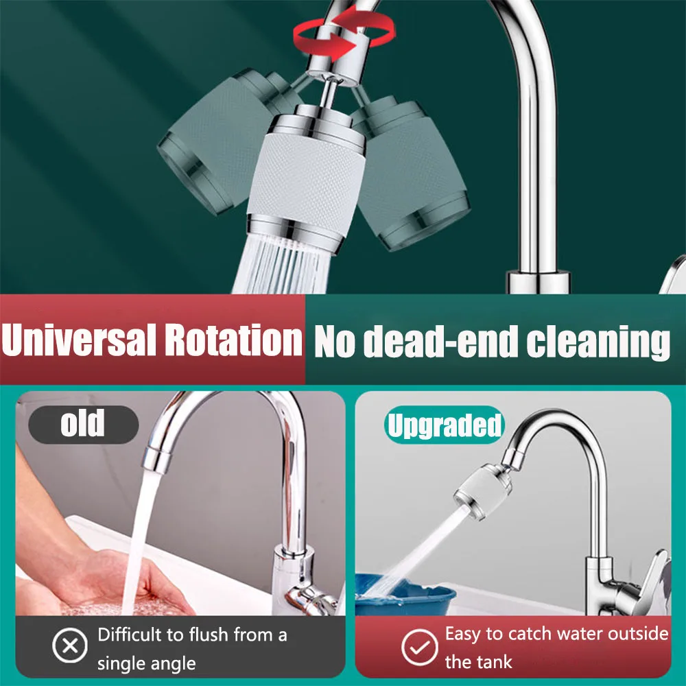 Household Faucet Filter Splash-proof Head 720° Universal Rotation Water Faucet Nozzle Kitchen Tap Booster Extension Extender