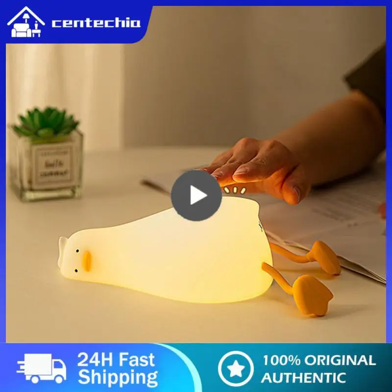 Lying Flat Duck Night Lights Abs Healthy Safe Low Power Consumption Duck-shaped Durable Lamp Dimming Table Lamps 260g Boxed