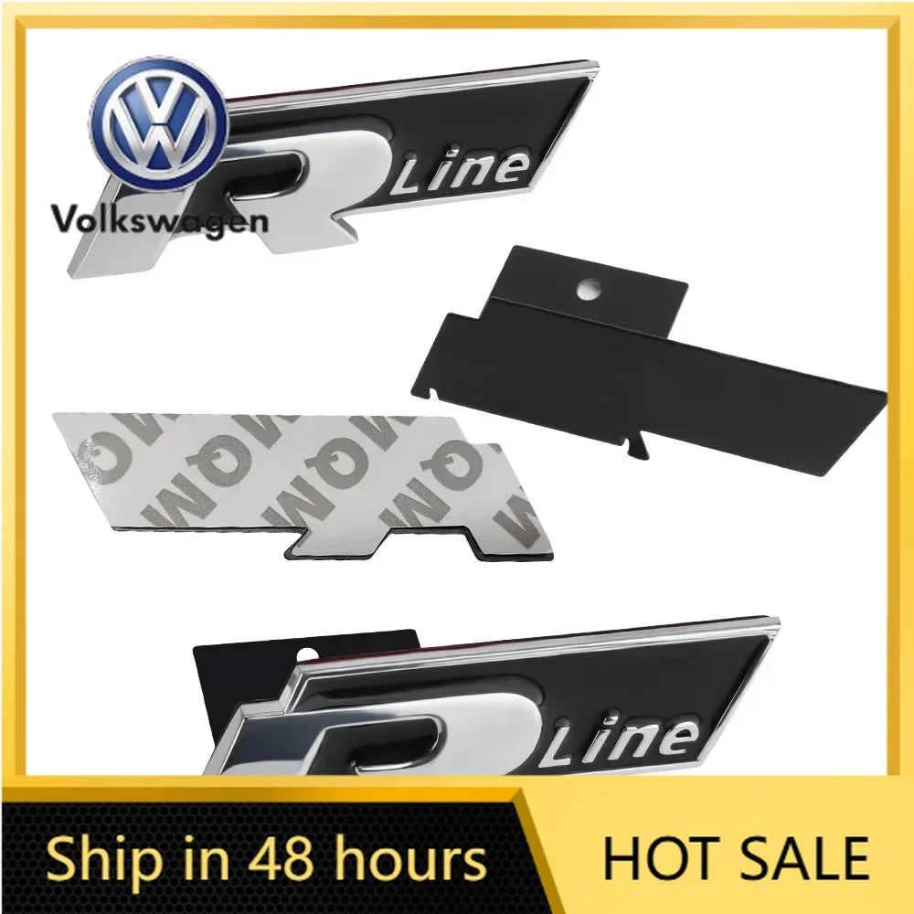 

VW 2026 Hot 3D Metal Car Logo R RLine Front Grille Emblem Badge Sticker For Volkswagen VW Golf R R32 MK7 MK7.5 MK8 Polo GTI GTE