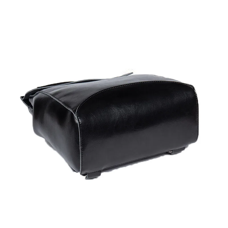2025 Summer New European American Retro Genuine Leather Solid Color Backpack Women Double Shoulder Bag Stitched