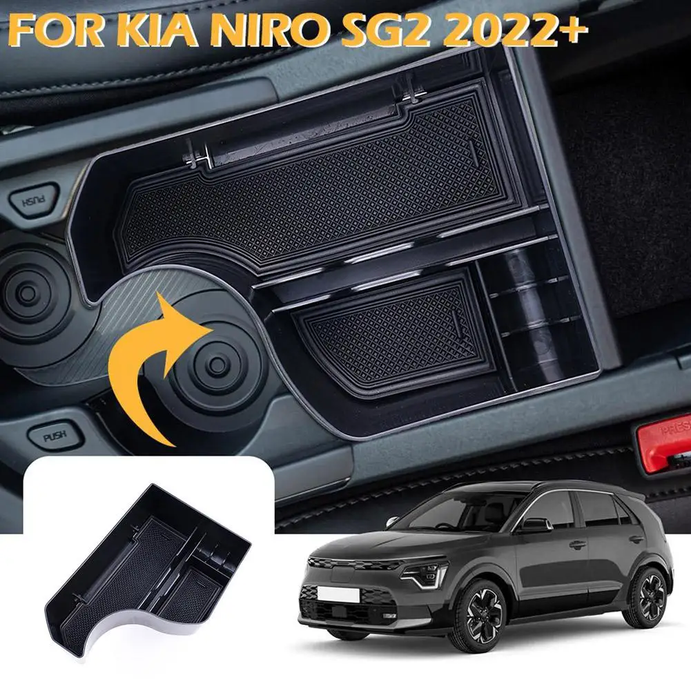 For Kia Niro SG2 EV PHEV 2022 Car Center Console Armrest Storage Box Organizer ABS Organization Waterproof Tray Rack Hand Tools