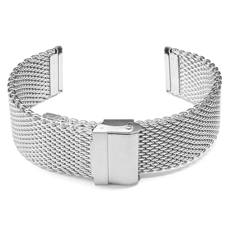 1.0mm Mesh Milanese Loop Watchband for Samsung Galaxy Watch Active2 for DW Belt Stainless Steel Metal Strap 18/20/22/24mm Band