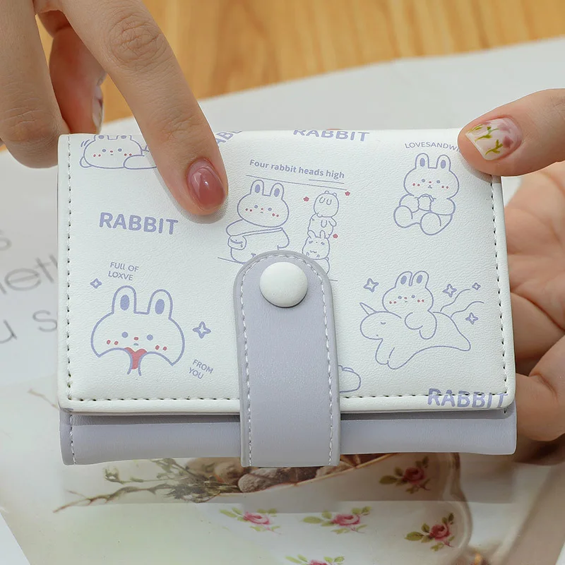 New Cute Bear Wallets for Women Small Hasp Girl Credit Card Holder for PU Leather Coin Purse Female Wallet Short