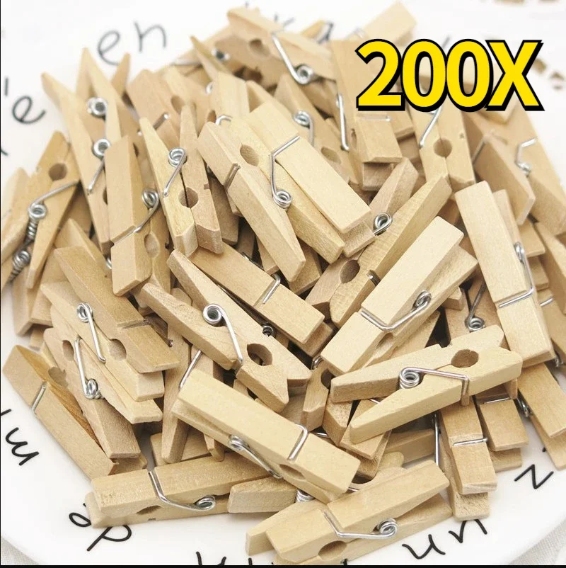 

Mini 25mm Natural Wooden Clips Photo Clips Clothespin Clothes Folder Wedding Party Wooden Clip Clips Pegs Dropshipping