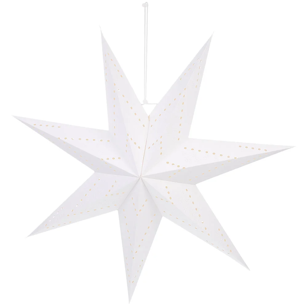 

3pcs Christmas 7 Pointed Star Paper Lantern Lampshade Decorative Pendant Festive Decorative Lighting Room Decor