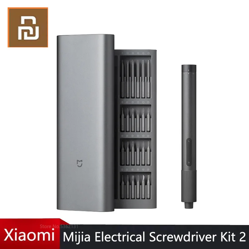 

New Xiaomi Mijia Electrical Precision Screwdriver Kit 2 Magnetic Aluminum Case Box Type-C Rechargeable 2 Gear Torque 400 Screw