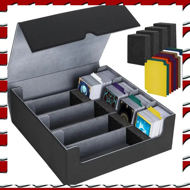 

T35C Trading Card Storage Box,4 Rows Card Deck Case ,Magnetic Closure Card Box For Game Cards