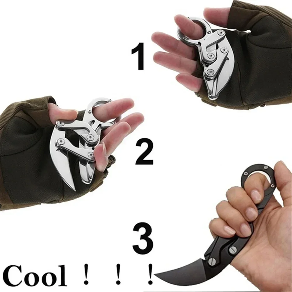 2026 Pocket Double-arm Knife All-steel Claw Folding Knives Camping Tool Outdoor Mechanical Multifunction Knives image 4