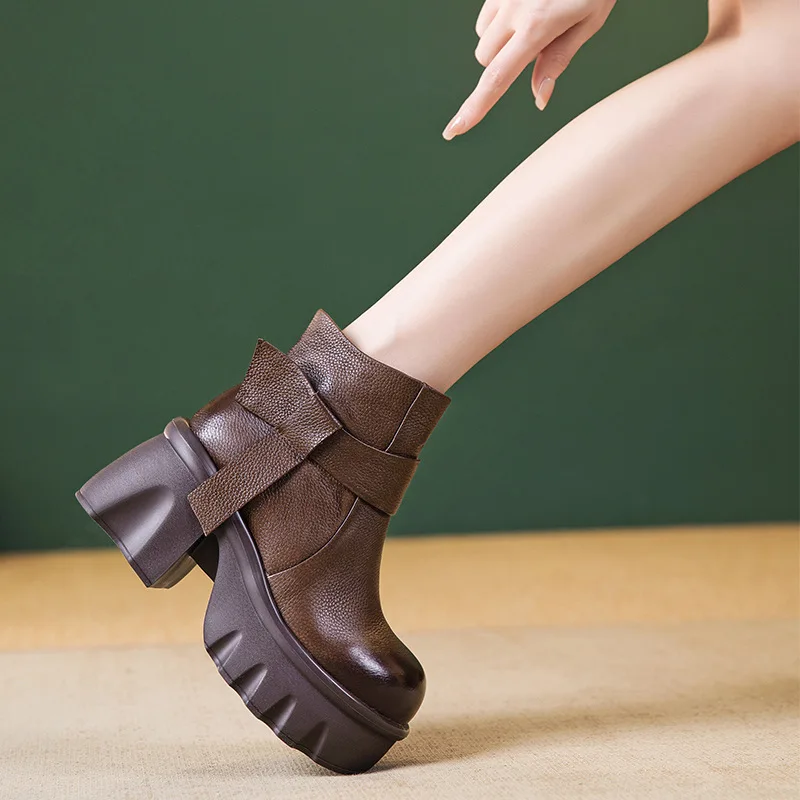 Short boots for women 2026 Spring and Autumn new Chelsea boots sponge cake high-heeled boots for women