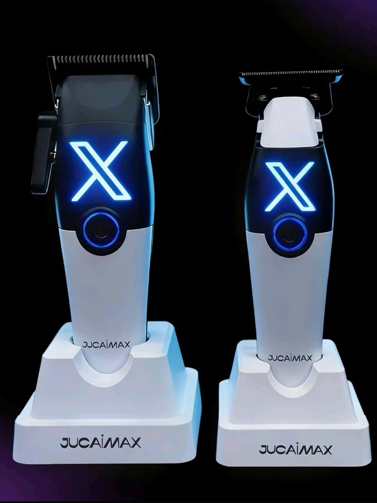 JUCAIMAX X-01 Elektrischer Haarschneider PHANTECHO2.0 DLC-Klinge Bürstenloser Motor mit Ladestation Professionelle Herren-Haarschneidemaschine