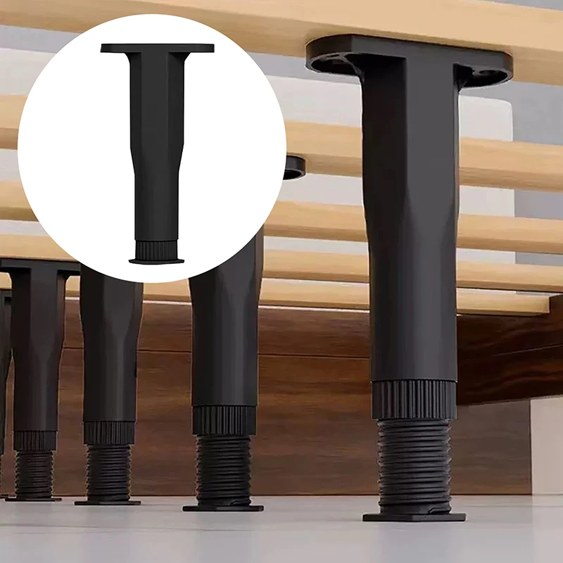 Accesorio doméstico ajustable telescópico de plástico, soporte de viga de cama práctico y duradero de alta calidad, pata de muebles reforzada