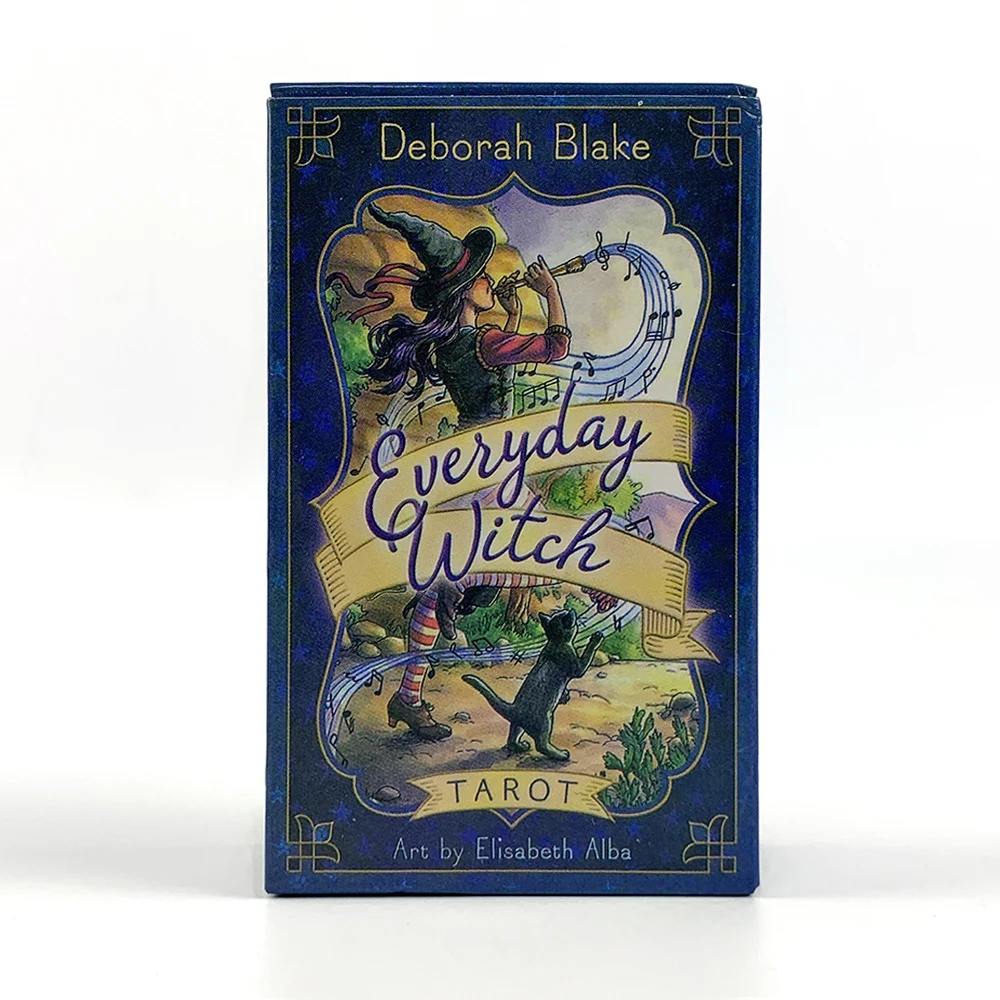 1 caixa de baralho de tarô de bruxa diário com guia - conjunto de 78 cartas, jogo de festa temático de bruxaria, cartas de tarô mágicas práticas