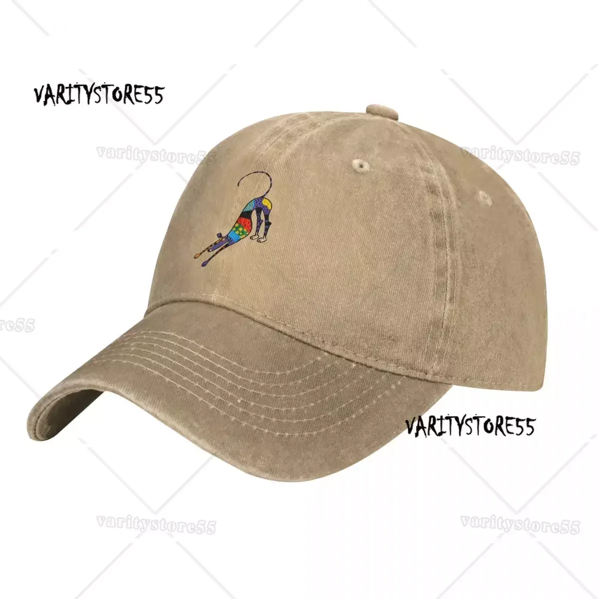 Washed Men's Baseball Cap Kaleidoscope Bowdown Trucker Snapback Caps Dad Hat Geryhound Greyhounds Dog Golf Hats