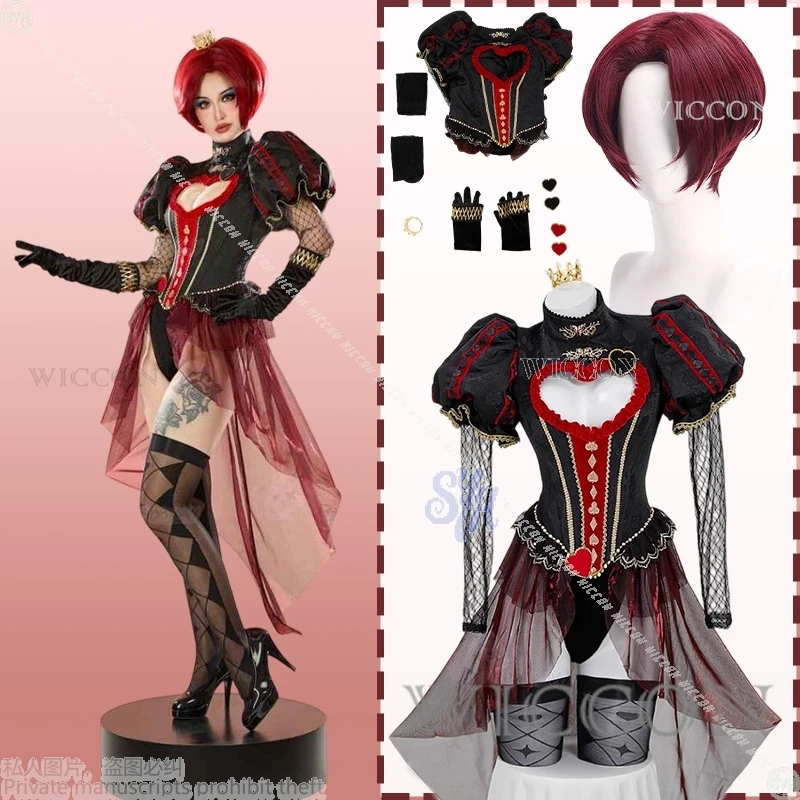 

Аниме Королева Косплей Костюм Сексуальный Выдалбленный Черный Красный Готический Ретро Лолита Комбинезон Мода Y2K Ужасы Хэллоуин Вечеринка Активность