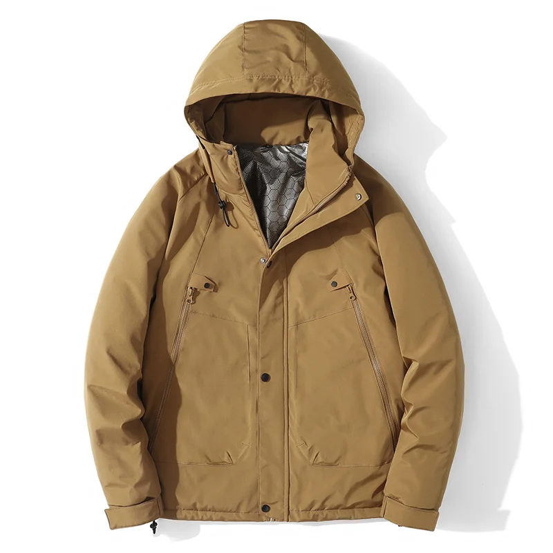 

Winter Men's Parkas Jacket Plush and Thick Cotton Coat Loose Oversized Men's Jacket Outdoor Casual Cotton Clothes Winter Clothes