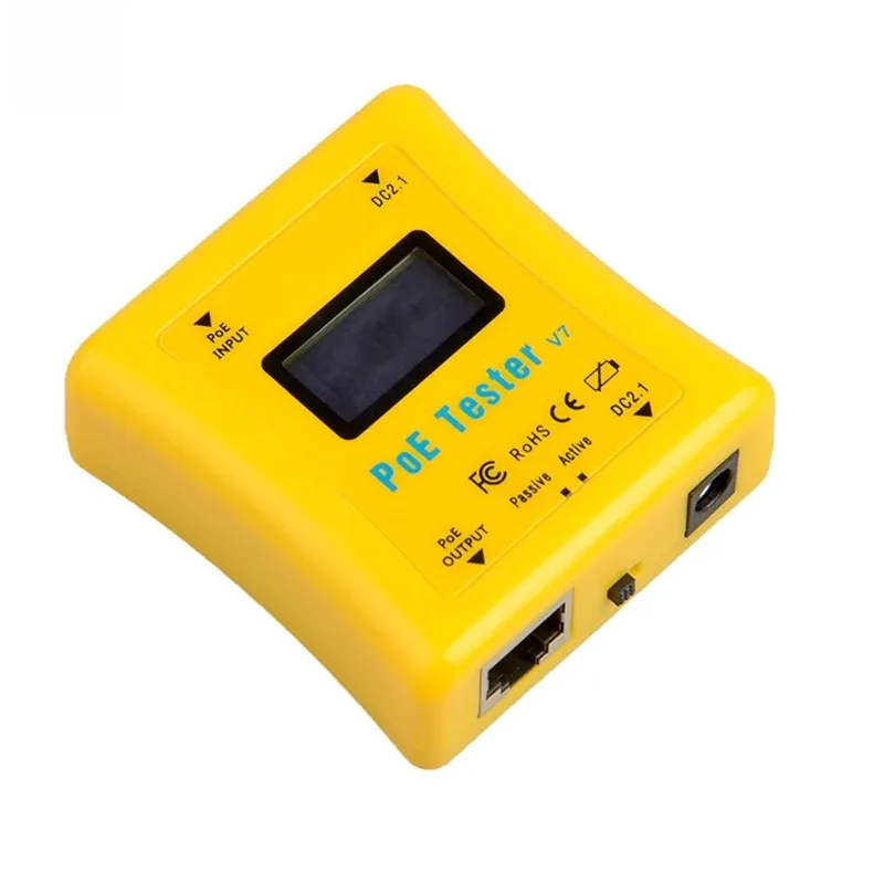

Inline PoE Tester Power ove Ethernet Detector LCD Display the Volt Watt Power DC RJ-45 connector Non Batteries