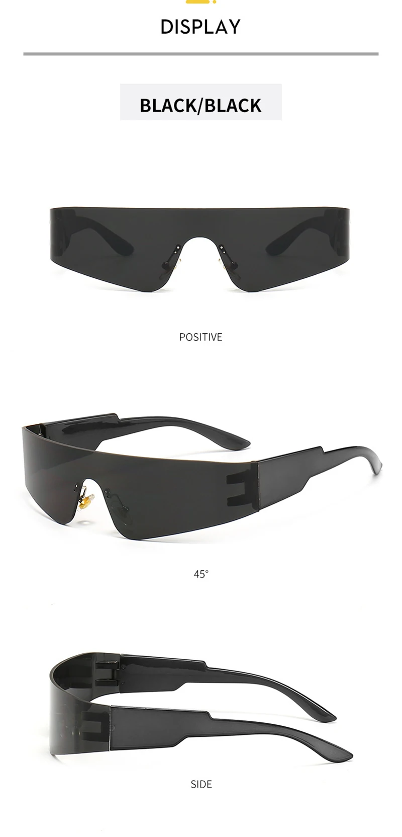 Neue Trends Y2K Sonnenbrille Frauen Männer Mode Punk Rahmenlose Sonnenbrille Marke Designer Einteilige Linsen Sport Goggle UV400 – Detail 6