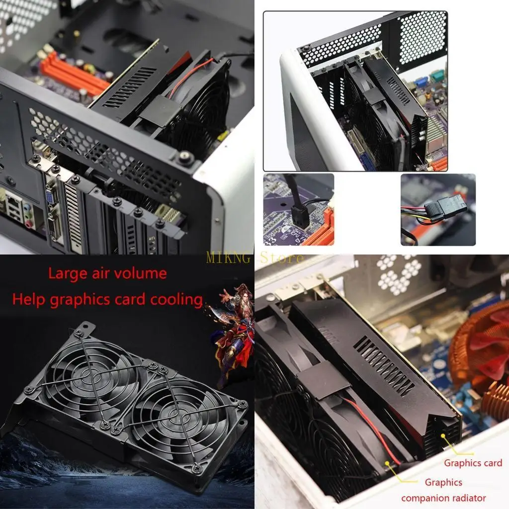 

Universal VGA Cooler Dual 80 мм графическая карта Tearsink три вентилятора радиатор графического процессора лучшая продажа