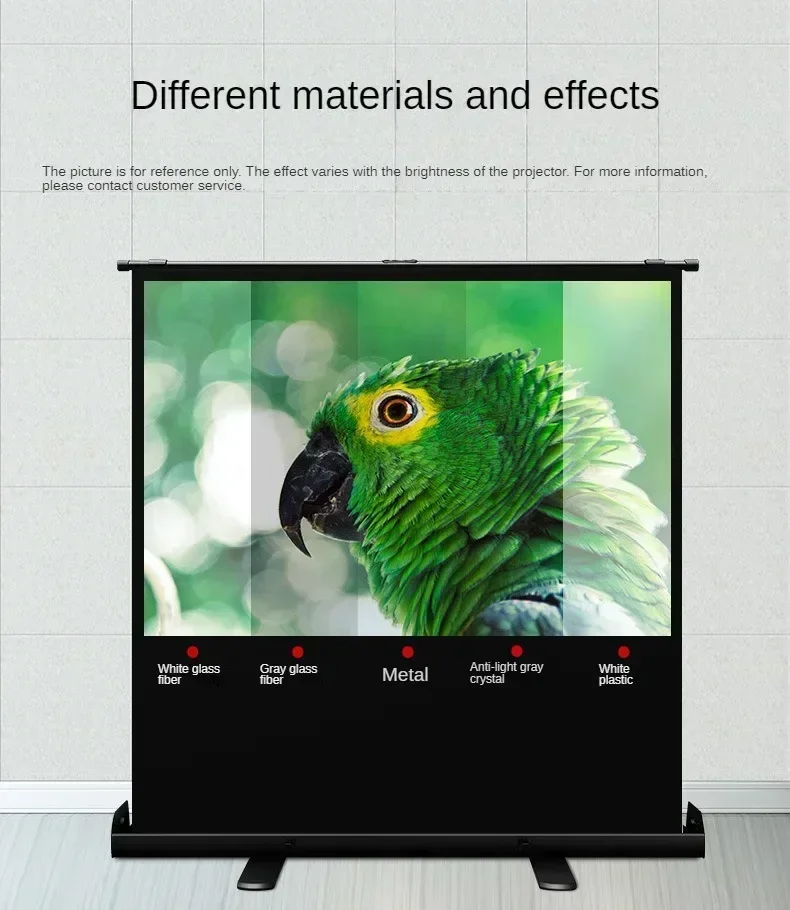 White Plastic Manual Pull-Up Floor Rising Projection Screen 120 Inch Home Theater Floor Rising Projection Screen