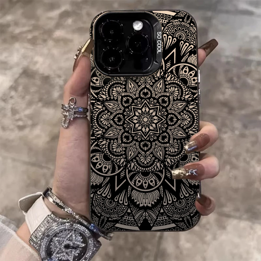 Retro-Ethno-Blumen-Hülle für iPhone 15 16 Pro Max Hüllen iPhone 16 11 12 13 17 ProMax 14 15 16e Plus 8 XS Stoßfeste IMD-Hüllen – Detail 8