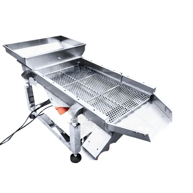 

Stainless steel linear vibrating screen crayfish industrial vibrating screen powder machine small sand sieve machine tea