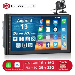 Leitor de vídeo multimídia automotivo, 2 din, andróide 13, rádio automático universal, Carplay, navegação, estéreo, 7 Polegada