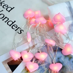 LED Fairy Peach Heart Lights String USB/Battery Power Light String Bedroom Garden Valentine's Day Wedding Birthday Party Decora
