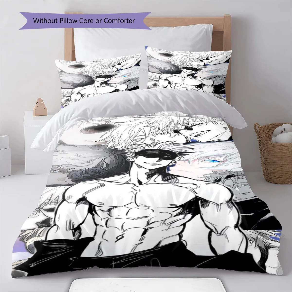 Jujutsu Kaisen Bedspread Set Duvet Cover Polyester Comforter Cover Pillowcase Twin Full Queen Zipper -QJY