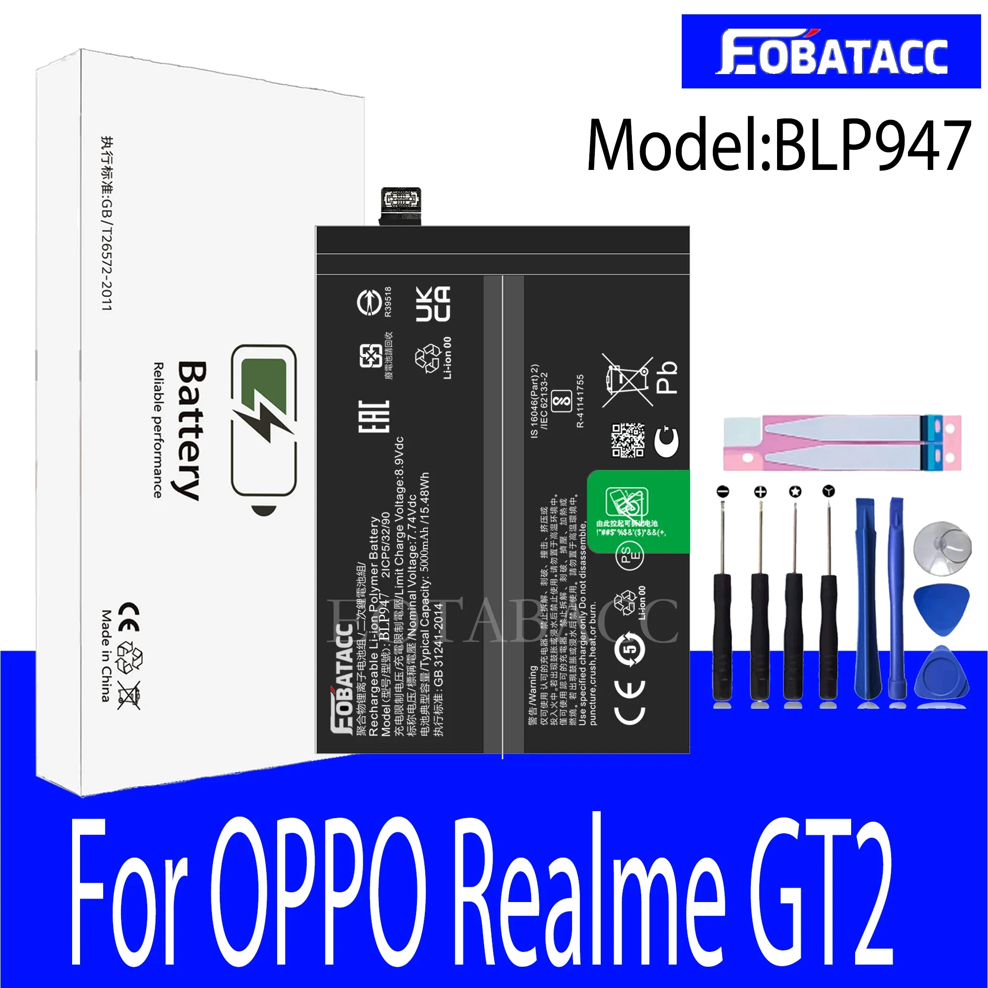 

EOTABACC 100% New Original Battery BLP947 For OPPO Realme GT2 Master Quest Edition Battery +Tools