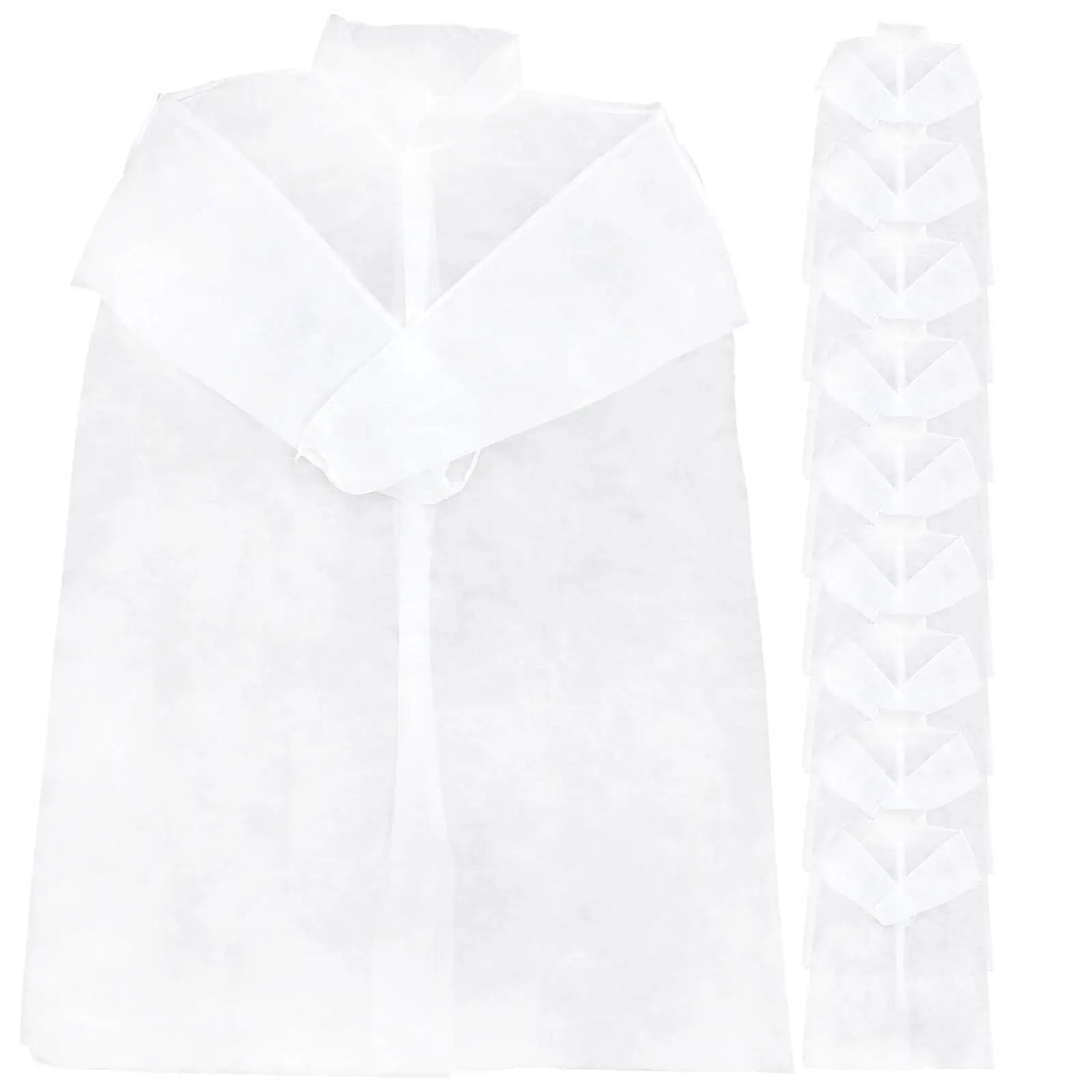 10 pezzi cappotto monouso tuta sperimentale bianco laboratorio scienza abiti da lavoro camice da laboratorio cappotti di chimica cappotti da laboratorio unisex per laboratorio