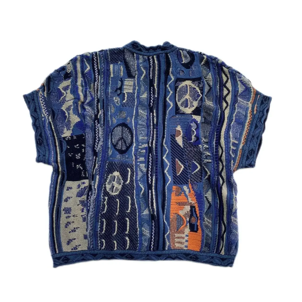 2025 Vintage Hirata Hiroshi Anti War Knitted Sweater Vest Men and Women Loose Thickened Short Sleeve Pullovers