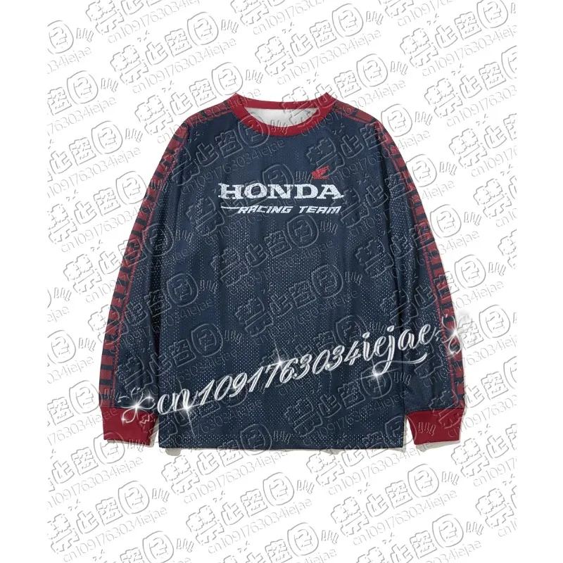 

Honda Quick Dry Motorcycle Jersey For Men Long Sleeve Breathable Riding T-Shirt For Dirt Bike Off Road Racing Use Motor Cycle