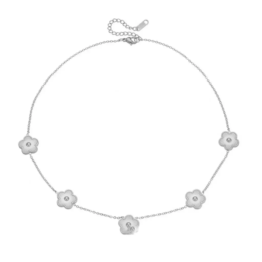 Women's High-Quality Plum Blossom Five Leaf Flower Bracelet Necklace