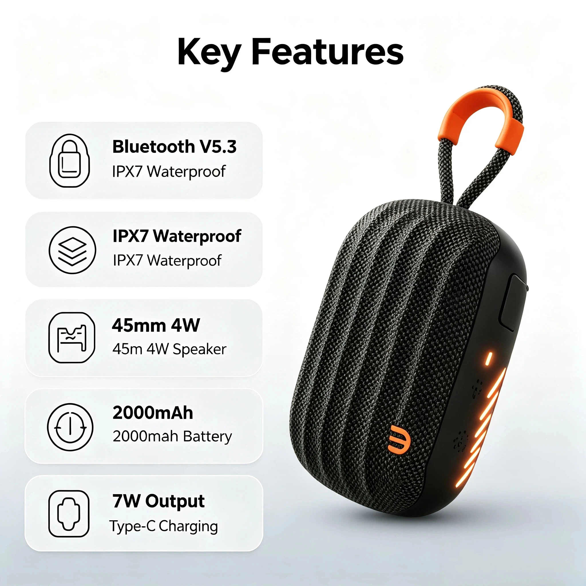 Haut-parleur Bluetooth portabl - Portable Bluetooth Speaker Waterproof Ipx7 avis et prix