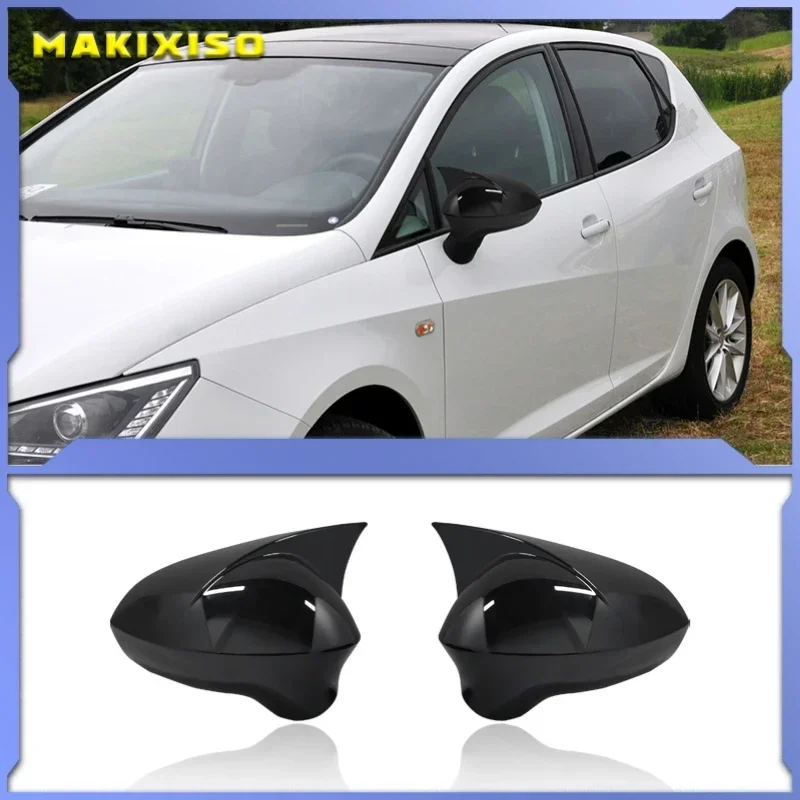 

ABS Black Car Rear View Door Wing Mirror Side Mirror Cover Caps Shell Case For Seat ibiza Cupra 2009-2017