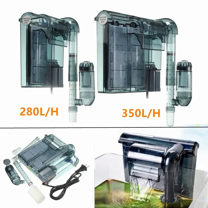 Aquarium Submersible 3-in-1 External Hanging Fish Tank Power Filter Waterfall External Aquarium Air Pump HI-330/HI-430