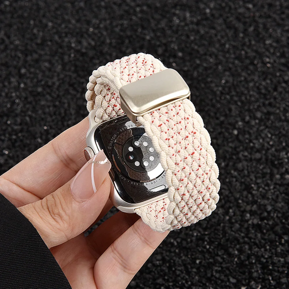 Pulseira trançada para apple watch band 10 7 6 46mm 38mm pulseira iwatch série 5 8 9 se ultra 2 40mm 45mm 44mm 49mm 42mm 41mm bandas