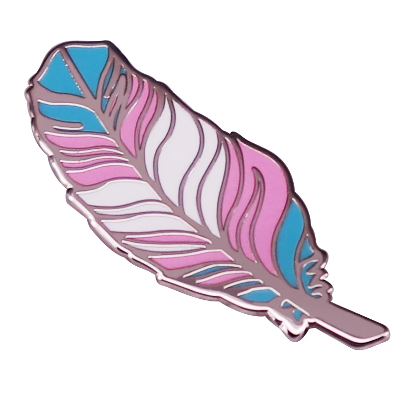 Trans Pride Feather Enamel Pin Transgender LGBTQ+ Badge Backpack Decoration Jewelry