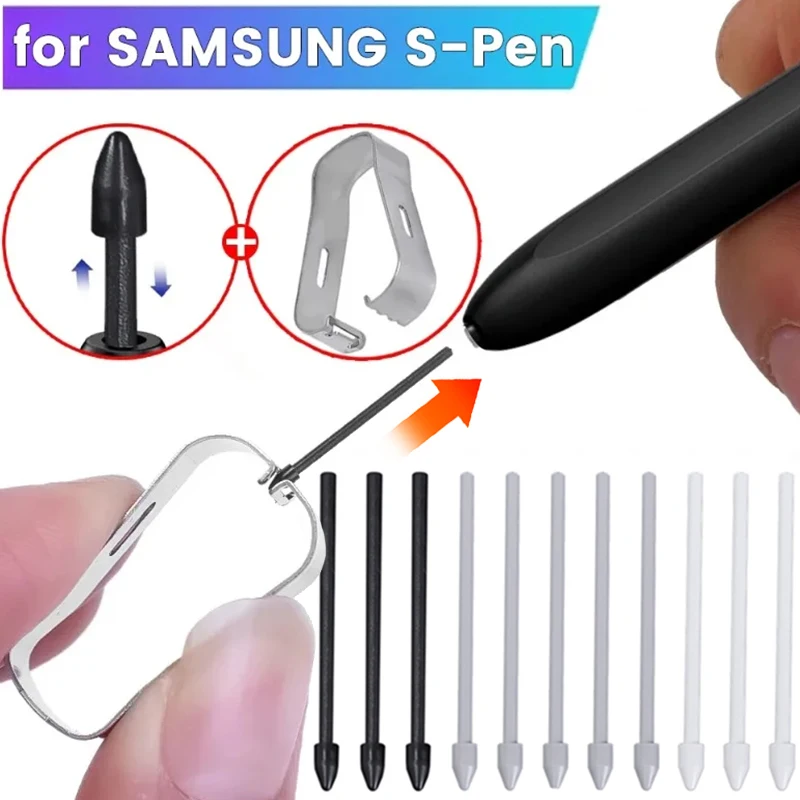 Stylus Tips S Pen Nibs for Samsung Galaxy Note 20/20 Ultra Tab S7/S9/S9 Plus Touch Screen Tablet Pen Tips Removal Tweezers Tool