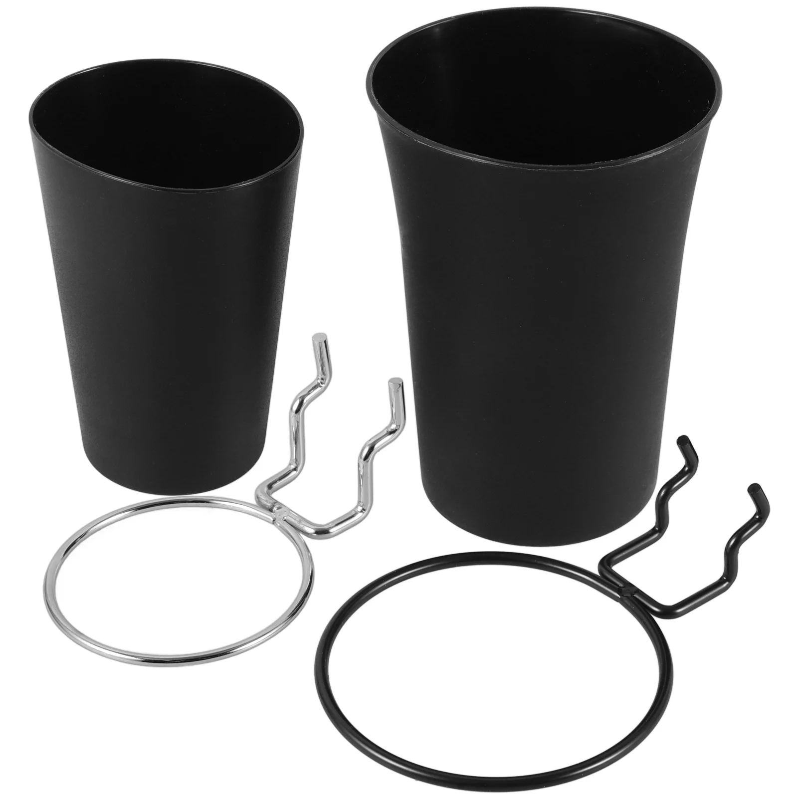 2Pcs Pegboard Cup Holders Black Peg Board Organizer Storage Cups Hanging Tool Organizer Hardware Pegboard Accessories