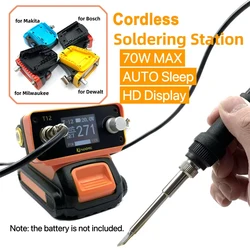 Portable Soldering Iron Station For Makita/Dewalt/Milwaukee/Devon/Worx 18V Li-ion Battery Cordless DIY T12 Welding Station Tool