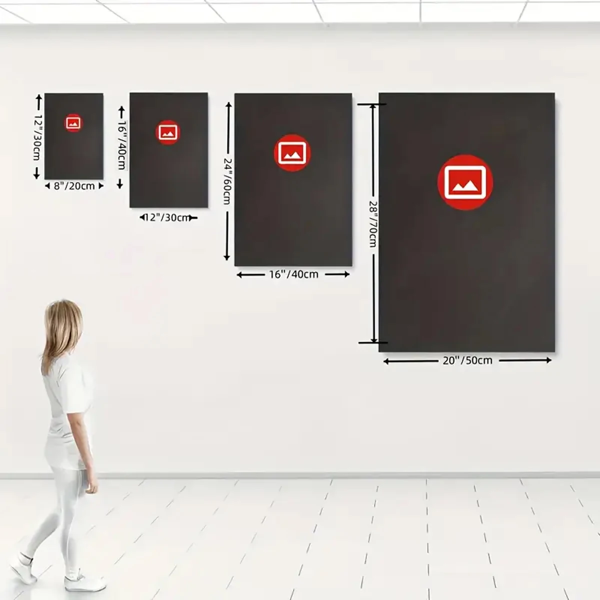 3 قطع، لوحة فنية جدارية على شكل زهرة سوداء وذهبية لديكور غرفة المعيشة - تصميم تجريدي حديث، لا يتطلب إطارًا