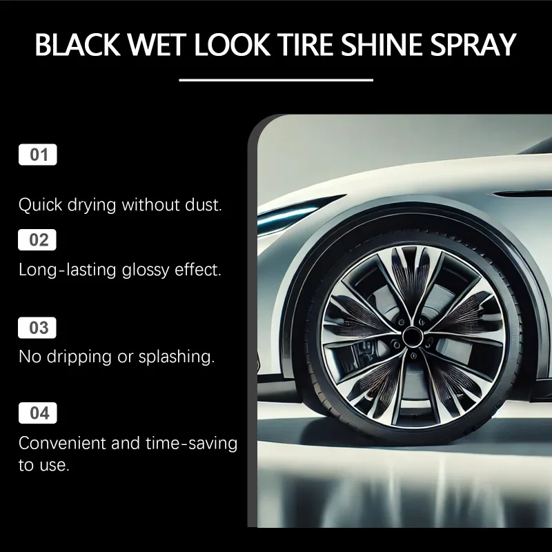 بخاخ تاير شين عالي اللمعان، مظهر رطب طويل - حماية تدوم طويلاً، مضاد للبهتان والتشقق