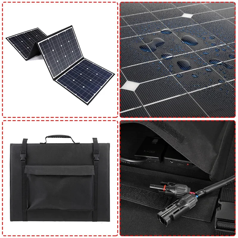 18V 400W Solar Panel USB Output Monocrystallinel Waterproof Solar Cells Folding Package with 30/60A Controller for Outdoor