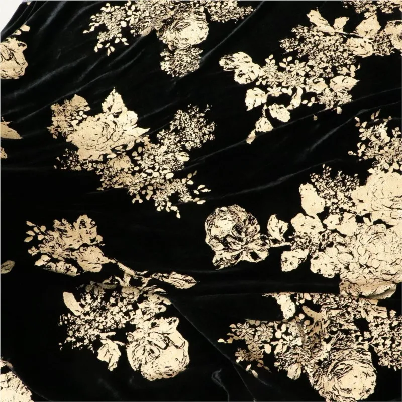ผ้าคุณภาพสูงสำหรับเสื้อเชิ้ต ชุดนอน และกี่เพ้า ทำจากผ้าไหมทอ วิสโคสกำมะหยี่ปักลายทอง