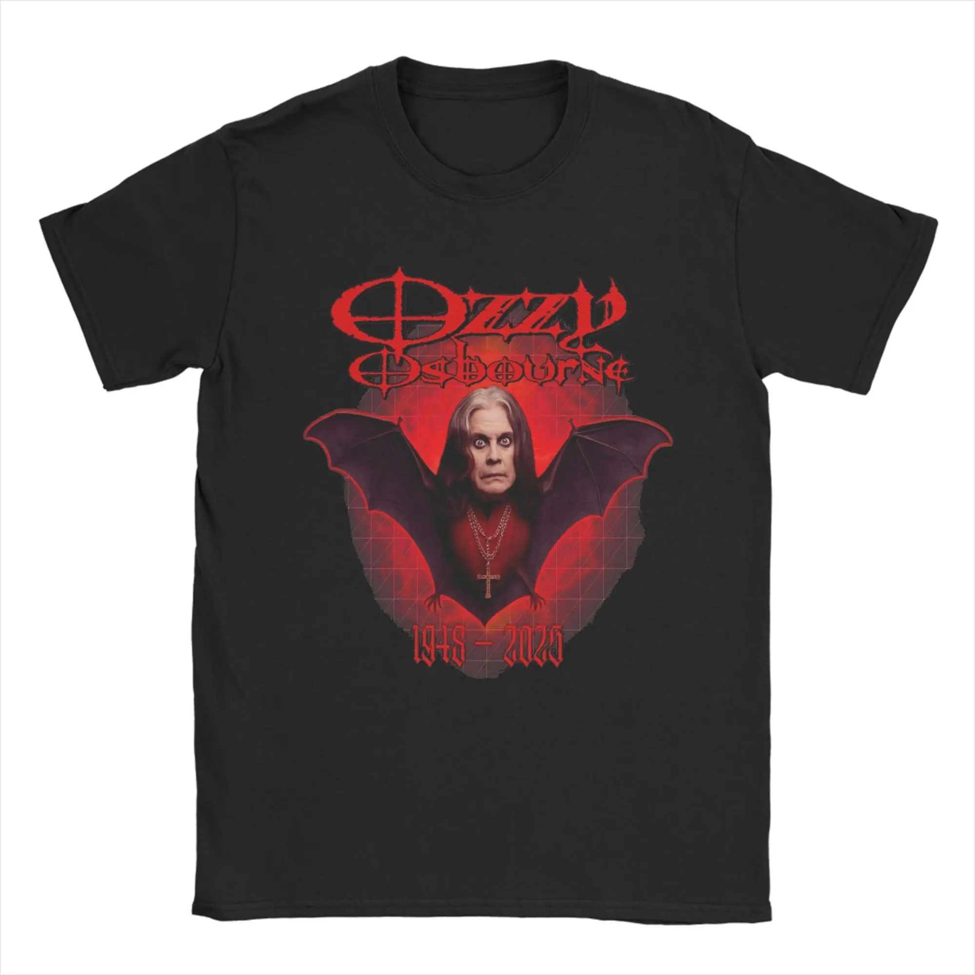 Ozzy Osbourne 1948 - 2025 تي شيرت مزق للرجال تي شيرت جديد من القطن الخالص برقبة دائرية وأكمام قصيرة تي شيرت ملابس كبيرة الحجم