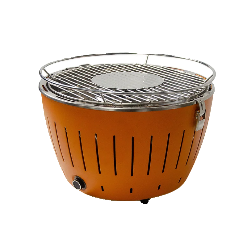 Portable BBQ Charcoal Grill, Household Lotus Grill, with Internal Fan, Smokeless and Anti-scalding Grill