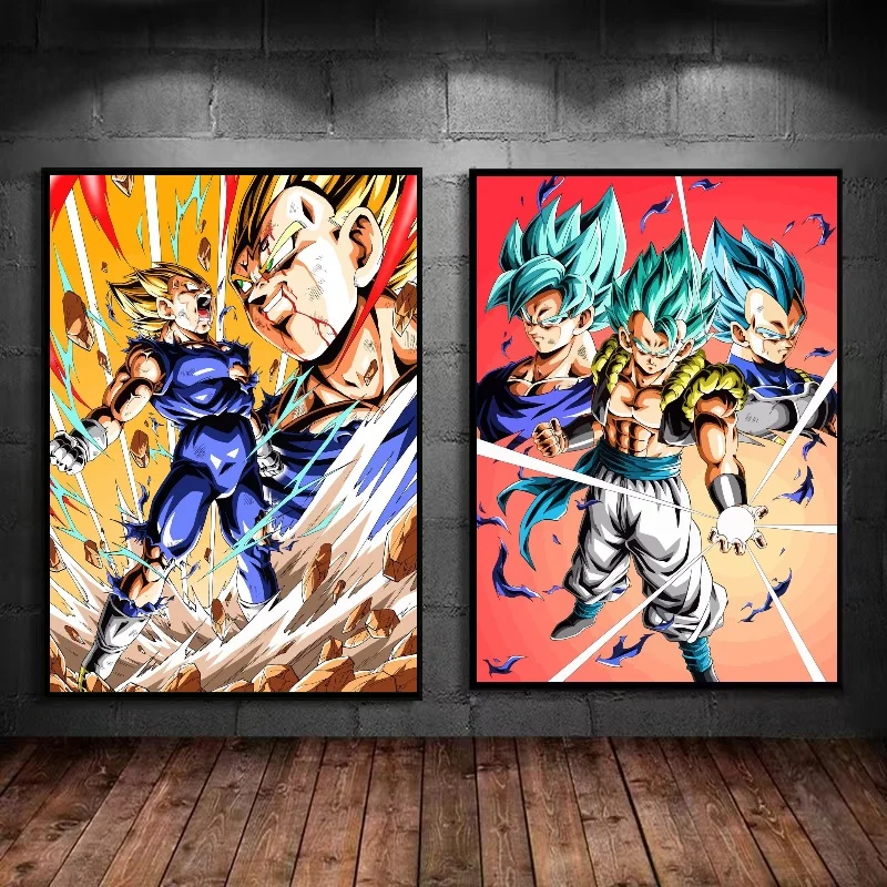 Bandai Anime Super Saiyan Canvas Painting Goku Print Dragon Ball Pictures Classic Home Decor Aesthetic Posters for Wall Painting