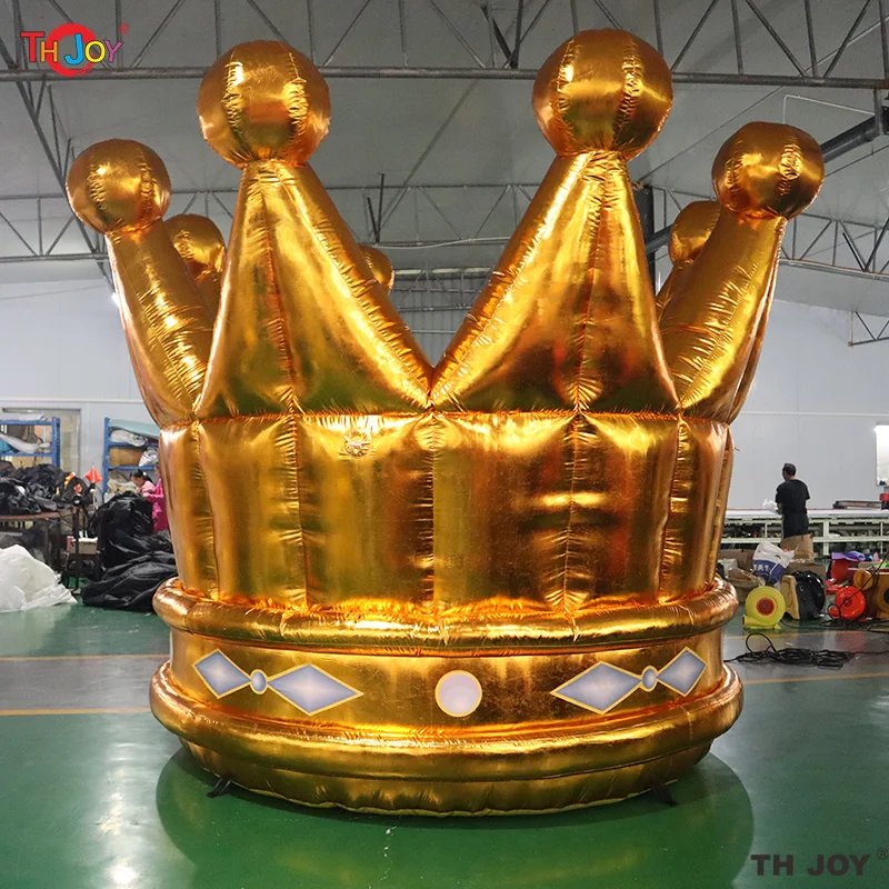 

Fast Air Shipping Custom 3 meter Giant Inflatable Golden Crown Party Decoration Big Inflatable Crown Hat Model