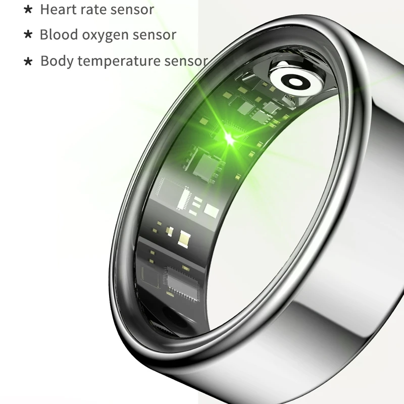 Smart Ring Health Tracker Heart Rate Blood Oxygen Monitor Waterproof Multifunctional Step Sleep Fitness Men Women Holiday Gift view 2